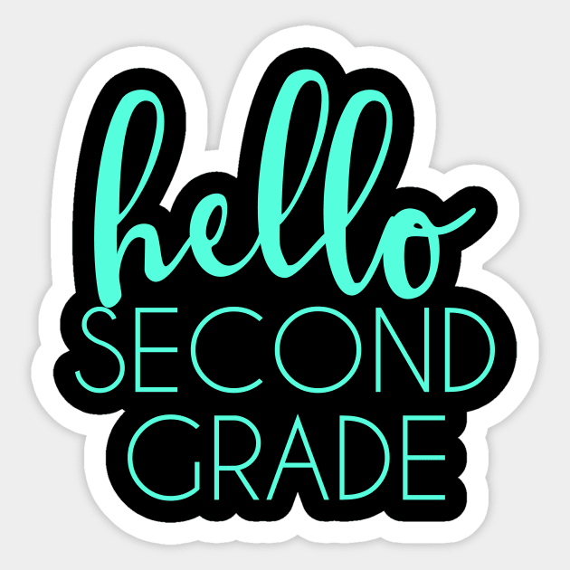 Hello Second Grade Sticker by vintageinspired